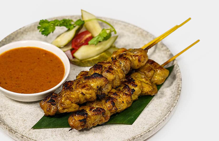 Charcoal chicken satay