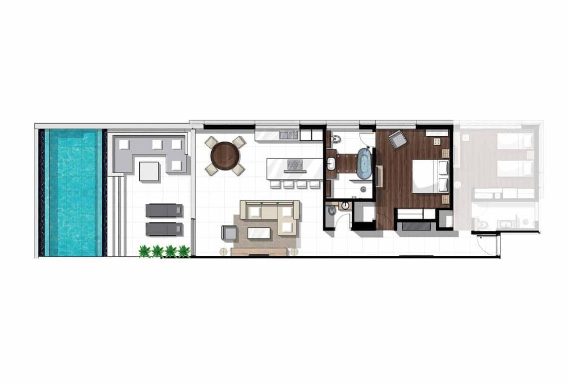 One-bedroom Sky Pool Villa - Floor plan