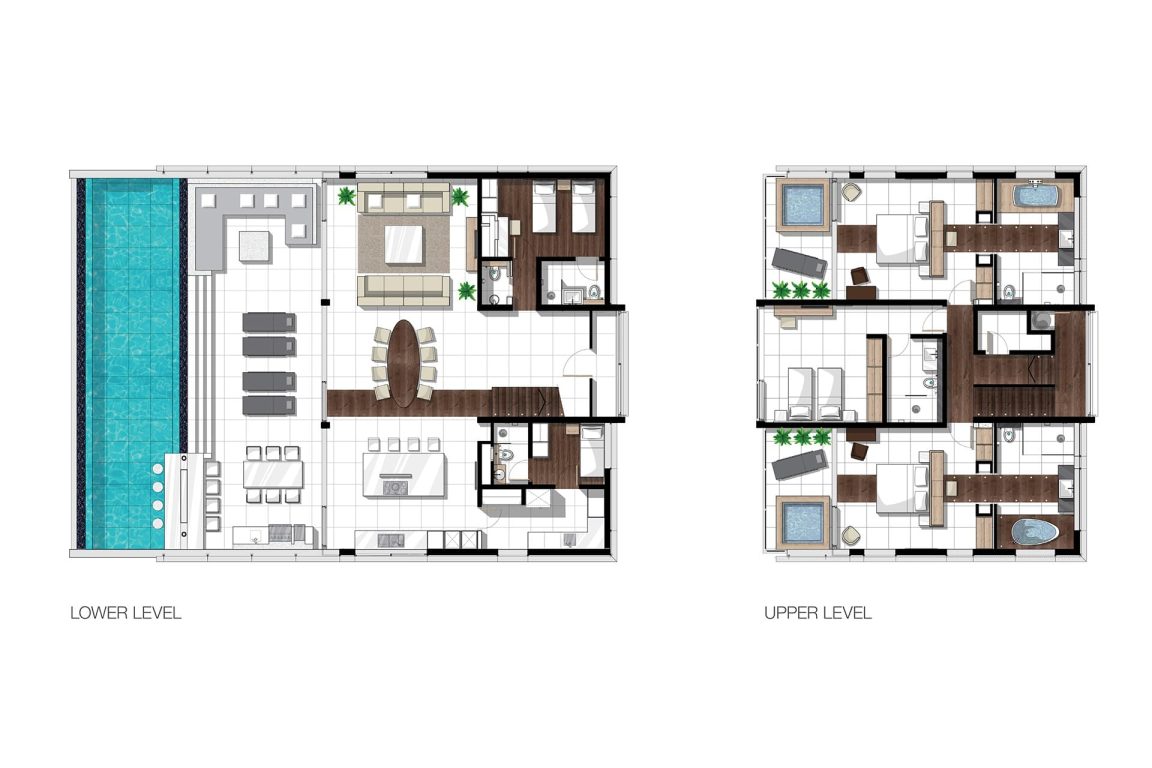 Four-bedroom Sky Pool Villa Penthouse - Floor plan