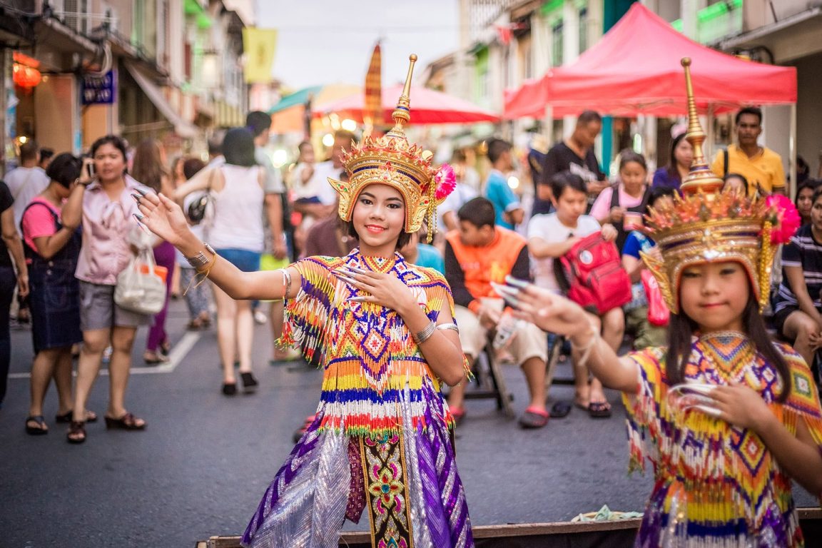 Phuket town street market - performance